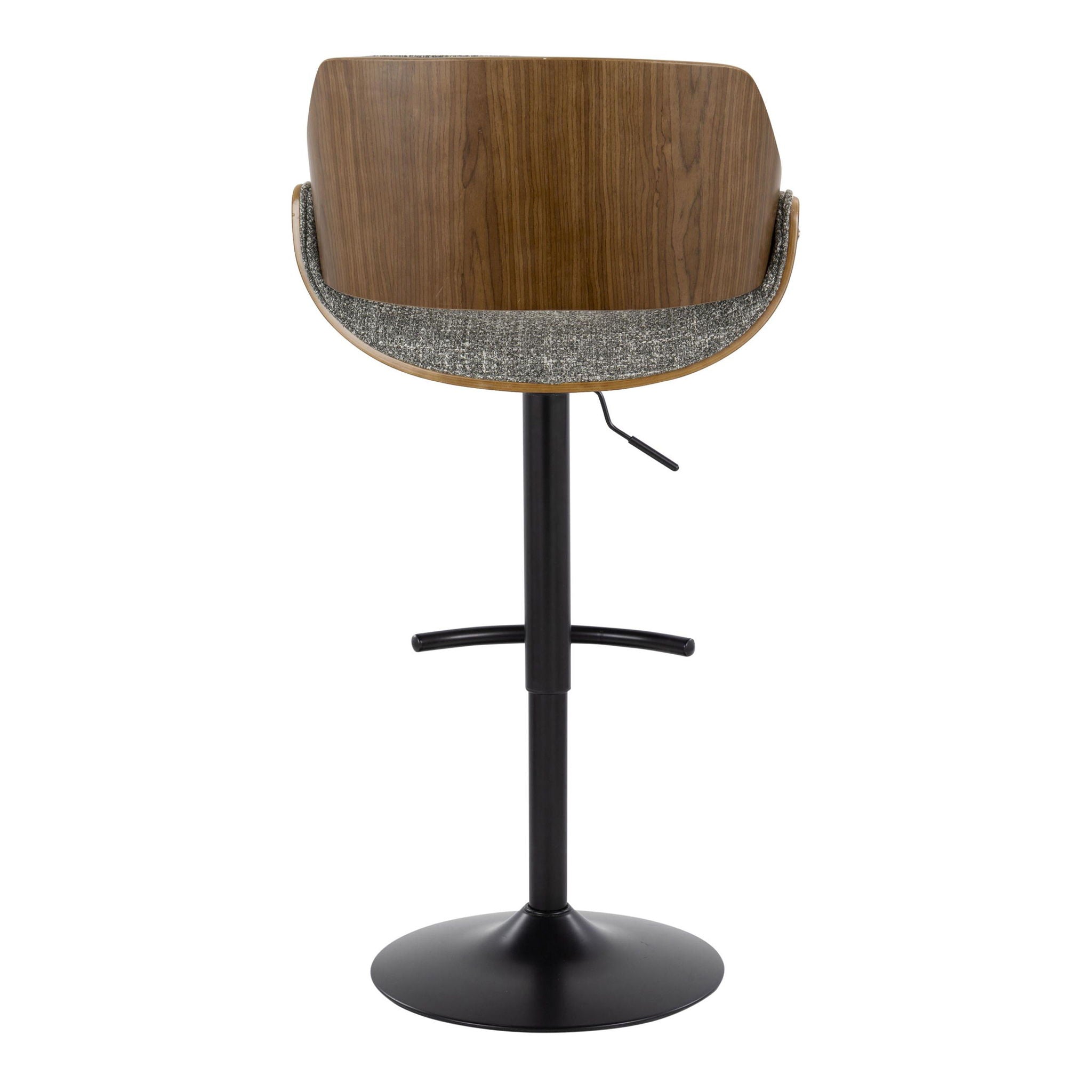 Fabrizzi - Mid Century Modern Adjustable BarStool With Rounded T Footrest (Set of 2) by Unique Piece Furniture