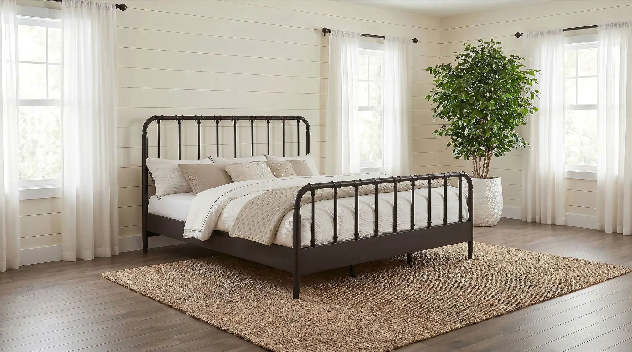 Rocco All Wood Water Pipe Open Frame Eastern King Bed Dark Bronze by Unique Piece Furniture