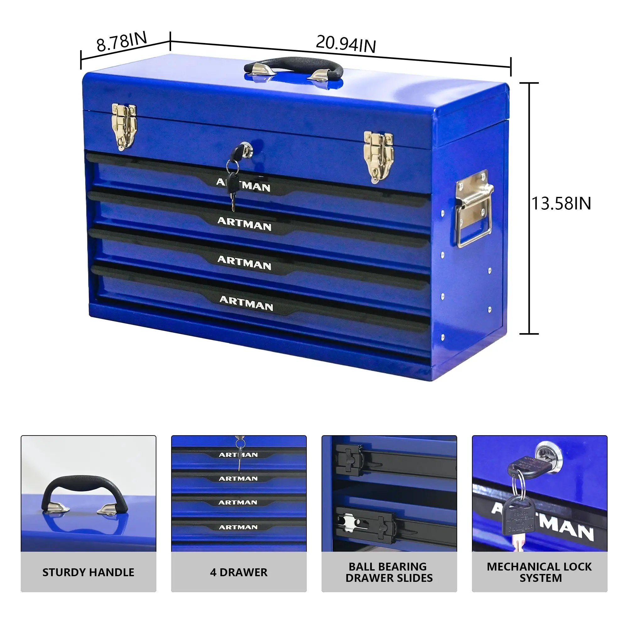 20-inch Steel Portable Tool Box With Drawers by HouseOfZazla