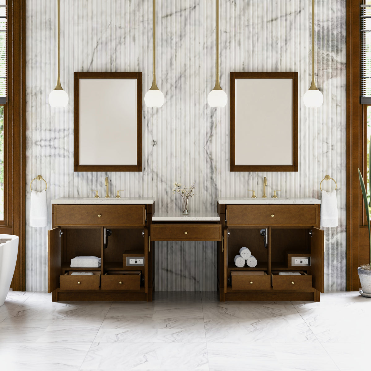James Martin Bellshire 96" Double Bathroom Vanity, Honey Oak, view 38