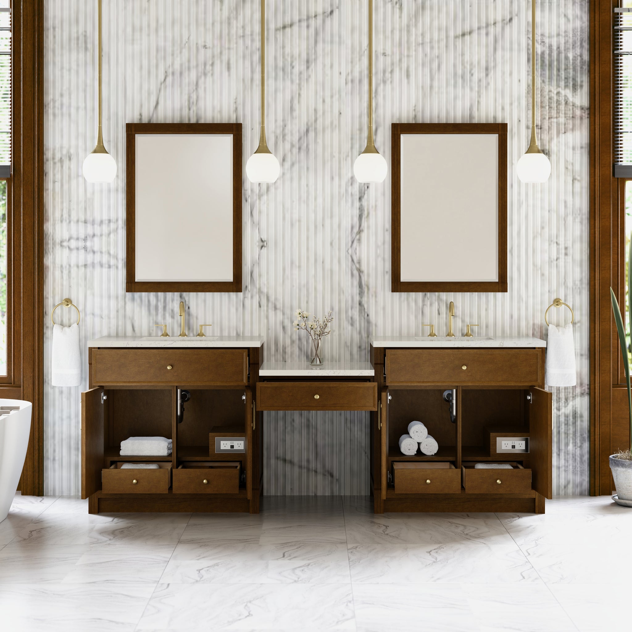James Martin Bellshire 96" Double Bathroom Vanity, Honey Oak, view 38