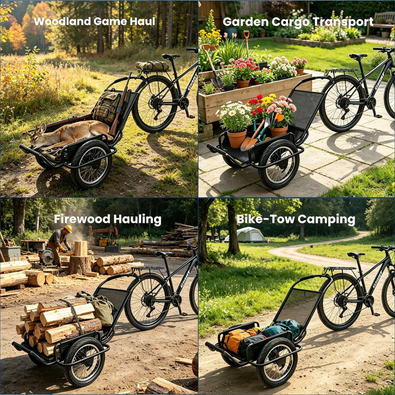 Heavy-Duty Bike Cargo Trailer with Steel Frame – 320 lb Load Capacity, photo 2 of 10