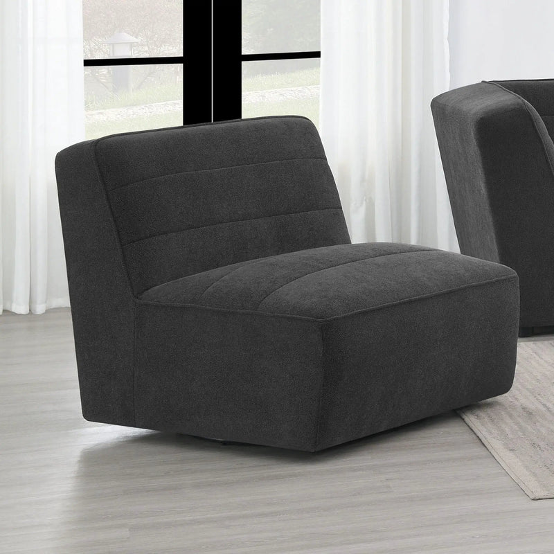 Sunny Upholstered Armless Chair Dark Charcoal by Unique Piece Furniture