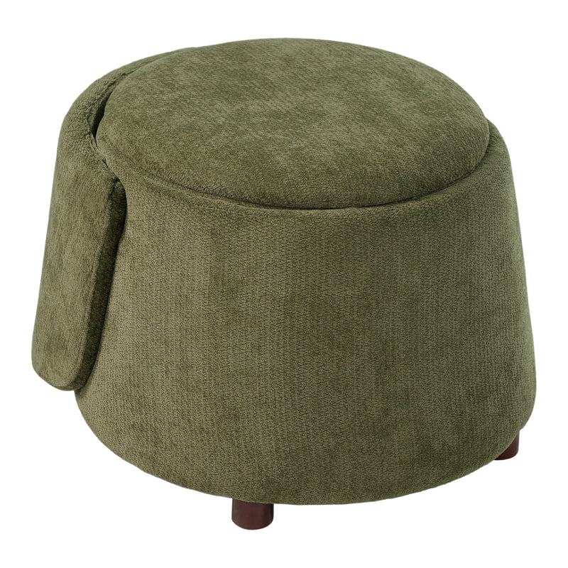 Green Pet Friendly Chair with Hidden Pet Nook and Convertible Stool by HouseOfZazla