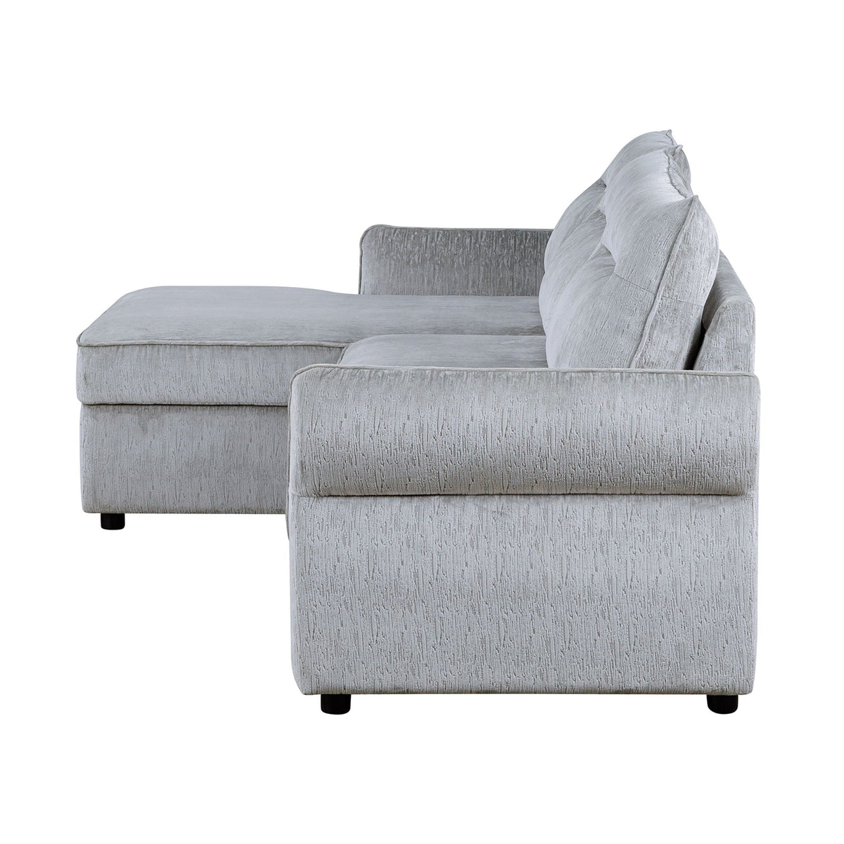 Gray Sofabed Stationary Sectional with Storage - Contemporary Design, photo 7 of 12