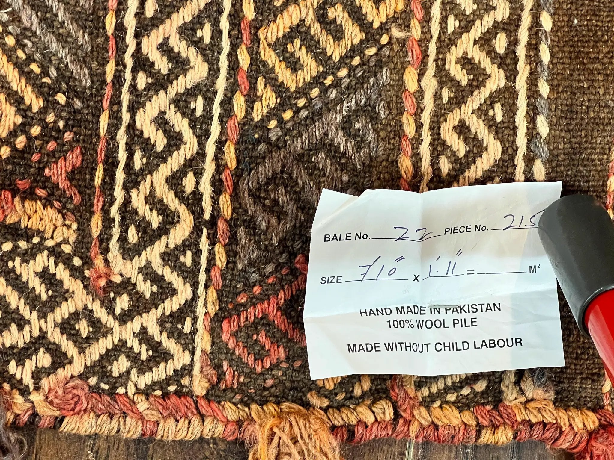 Tribal Runner Rug 2x8, Pakistani Turkoman Runner, Wool Handmade Vintage Rug by Jewel Rugs