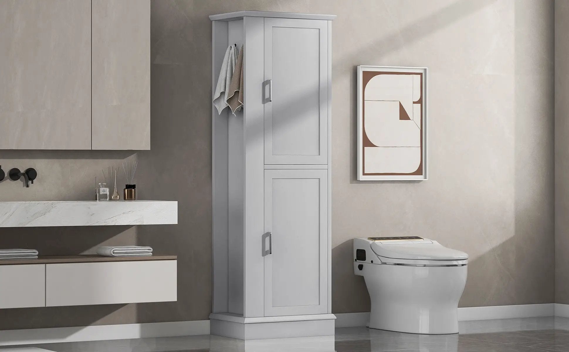 Tall Bathroom Storage Cabinet by HouseOfZazla
