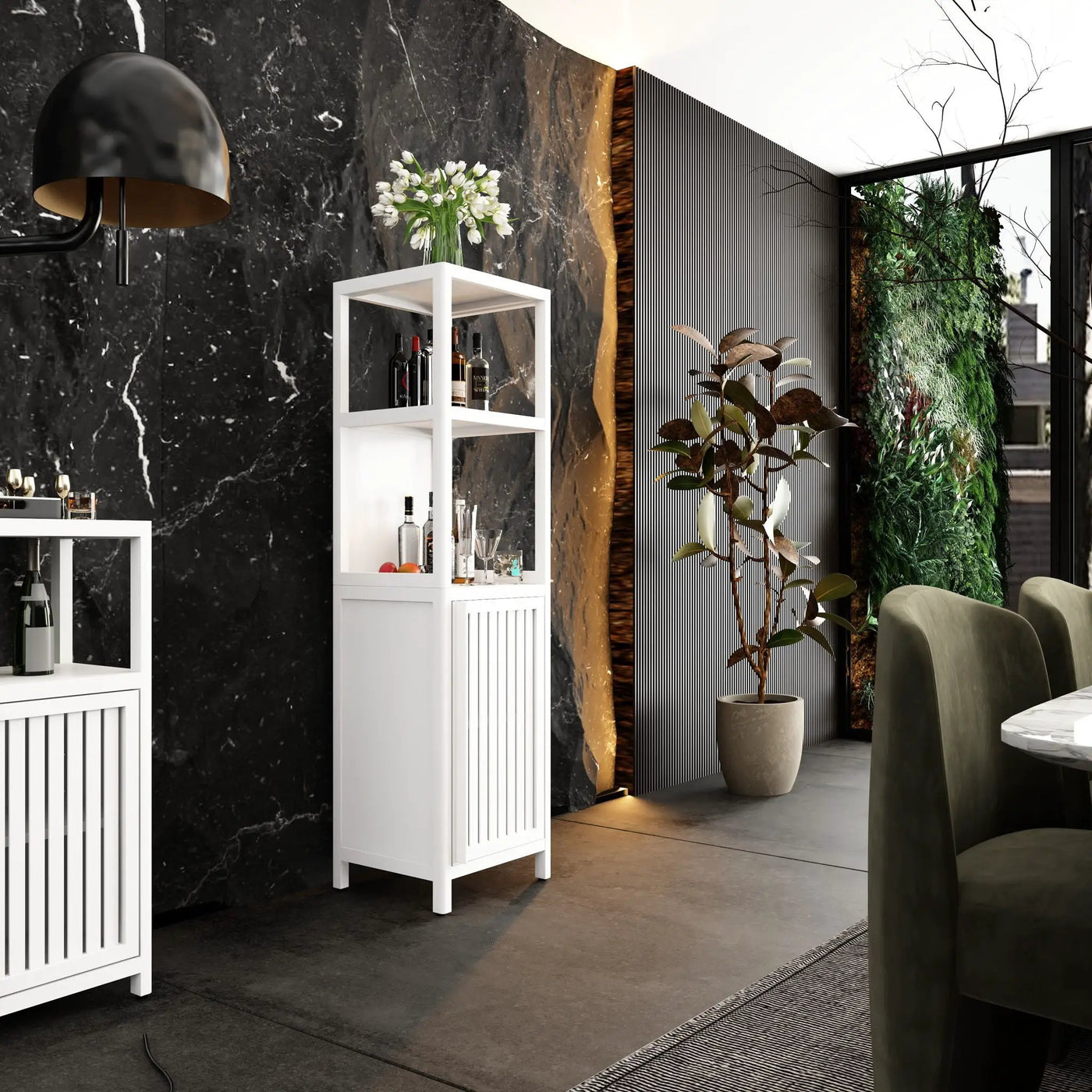 Storage Cabinet With Tall Tower, Multifunctional For Bathroom by Unique Piece Furniture
