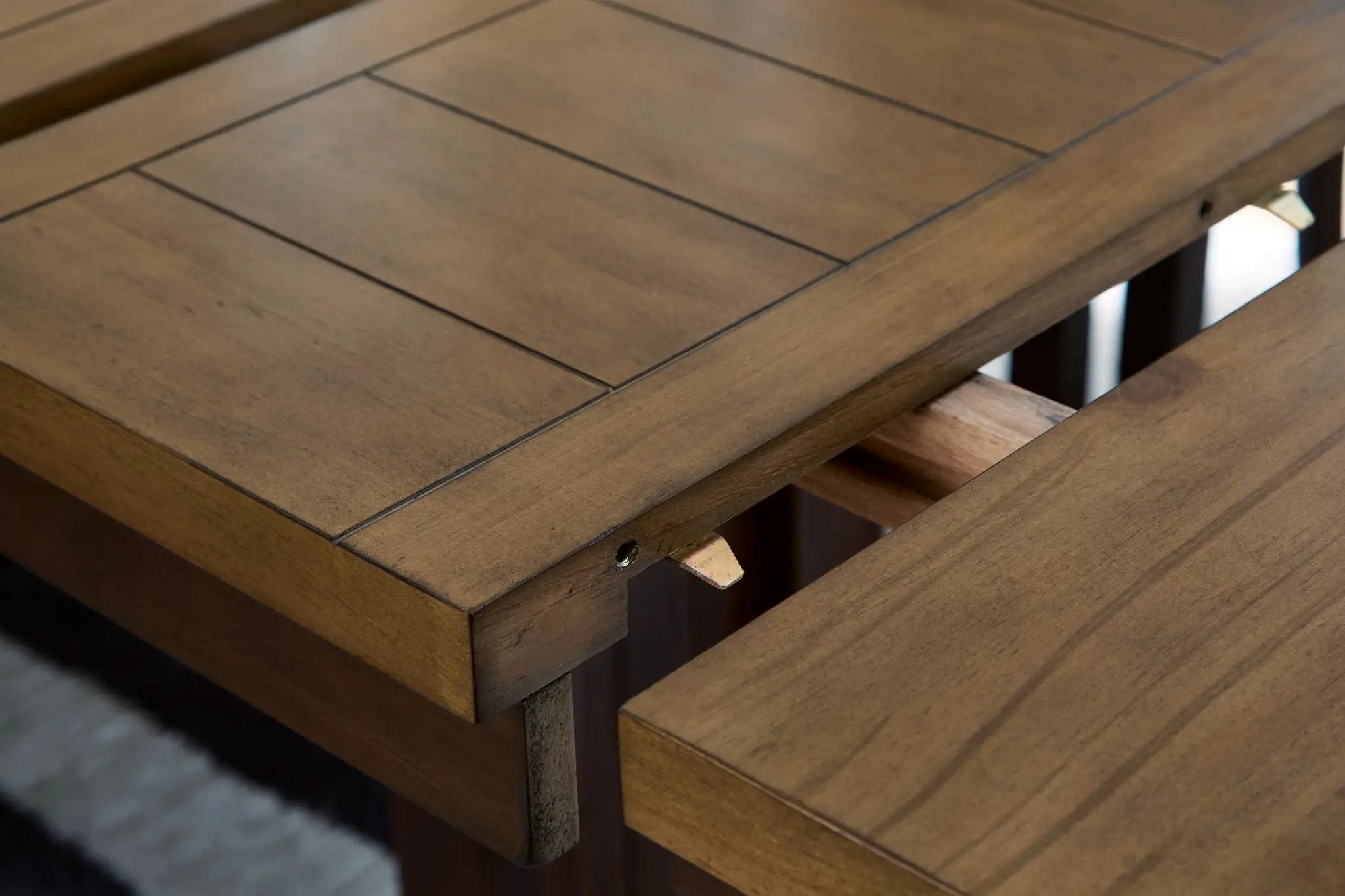 Rylandeen - Rectangular Dining Room Counter Height Extension Table - Light Brown / Dark Brown by Unique Piece Furniture