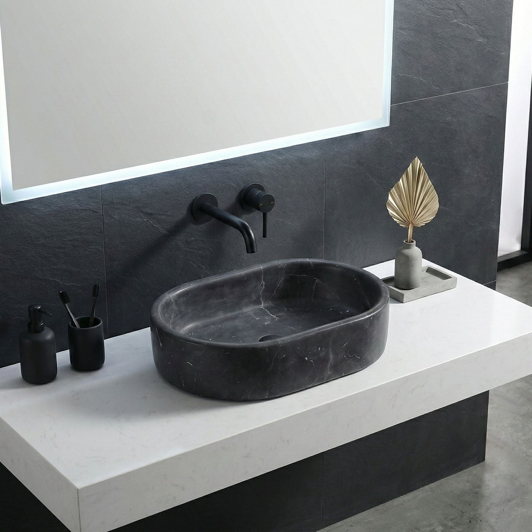 Bathroom Vessel Sink, Semi Polished Surface by HouseOfZazla