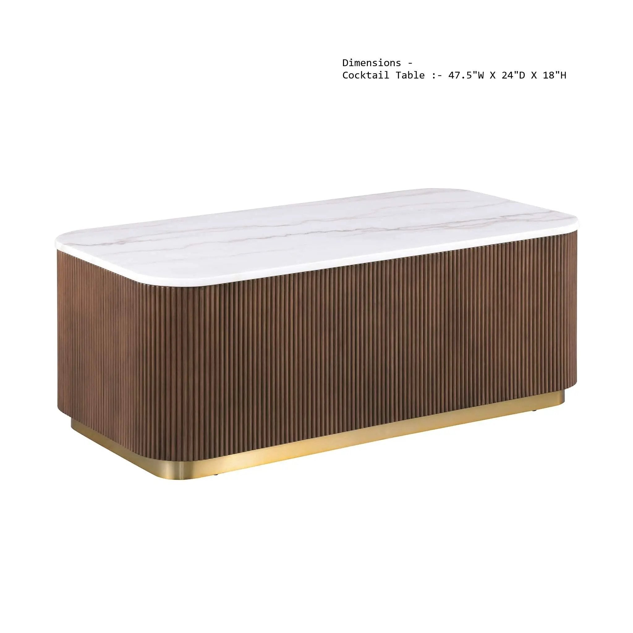 Rectangle Cocktail Table Genuine Accent Plinth Base by HouseOfZazla