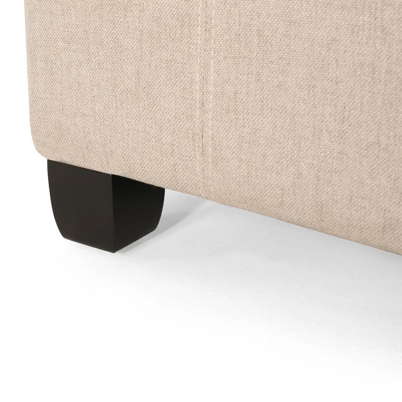 Upholstered Tufted Fabric Storage Ottoman, Wheat by HouseOfZazla
