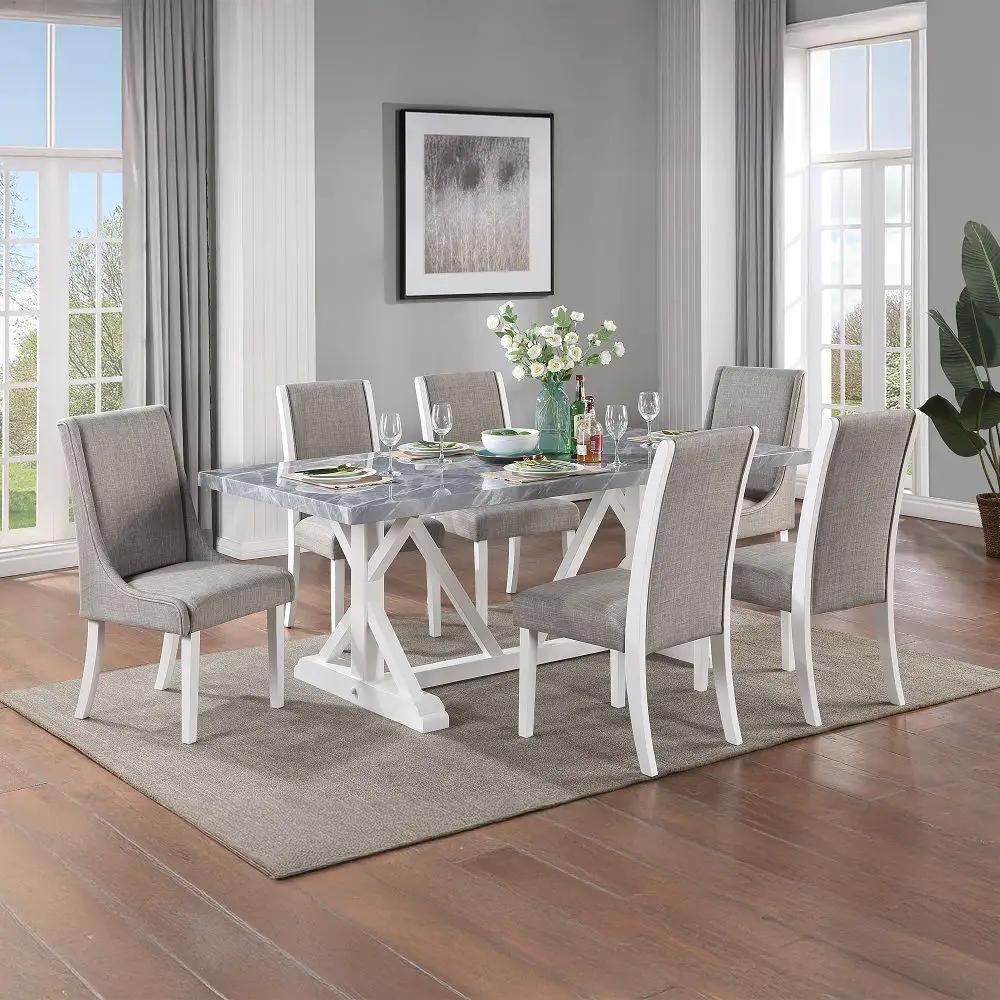 Hollyn - Dining Table With Engineered Stone Top - Engineered Stone & White by Unique Piece Furniture