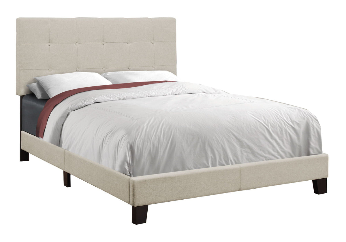 Transitional Upholstered Bed Frame with Tufted Fabric - Multiple Colors, photo 40 of 40