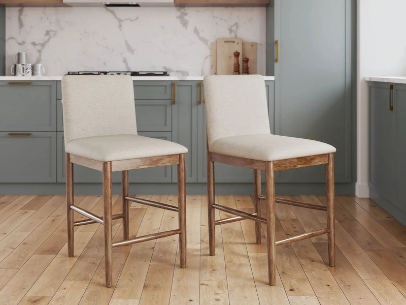 Isanti - Upholstered Barstool (Set of 2) - Light Brown by Unique Piece Furniture