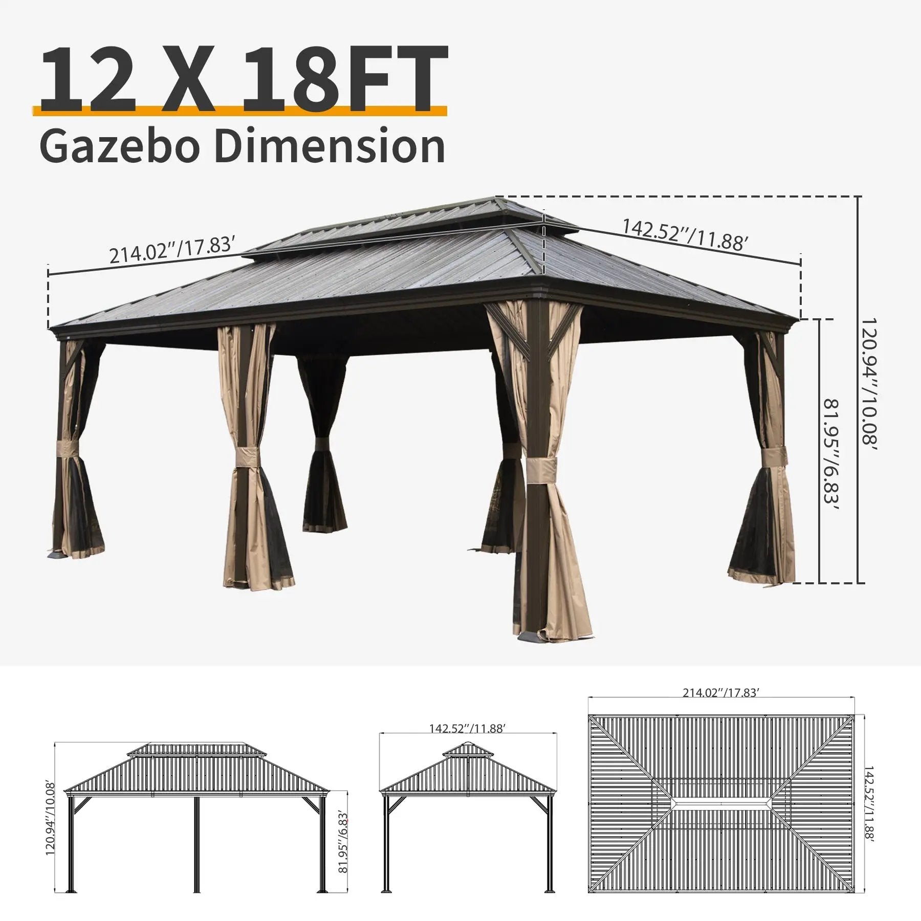 12' X 18' Hardtop Gazebo by HouseOfZazla