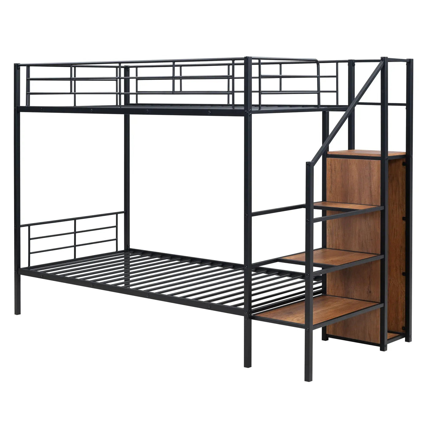Bunk Bed With Lateral Storage Ladder And Wardrobe by HouseOfZazla