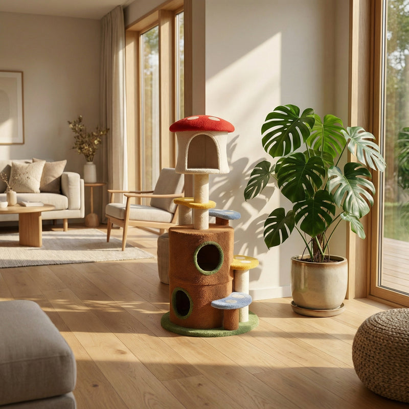 Mushroom Cat Tree With Large Condo Platform Ladder, photo 5 of 10