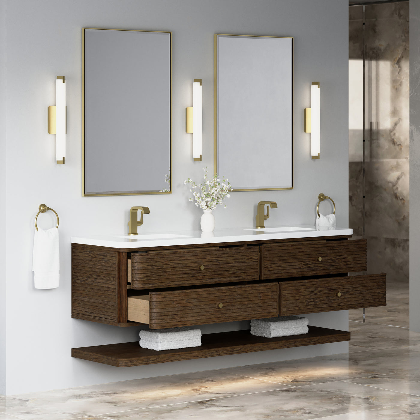 James Martin Allamari 72" Floating Double Bathroom Vanity, Sable by James Martin
