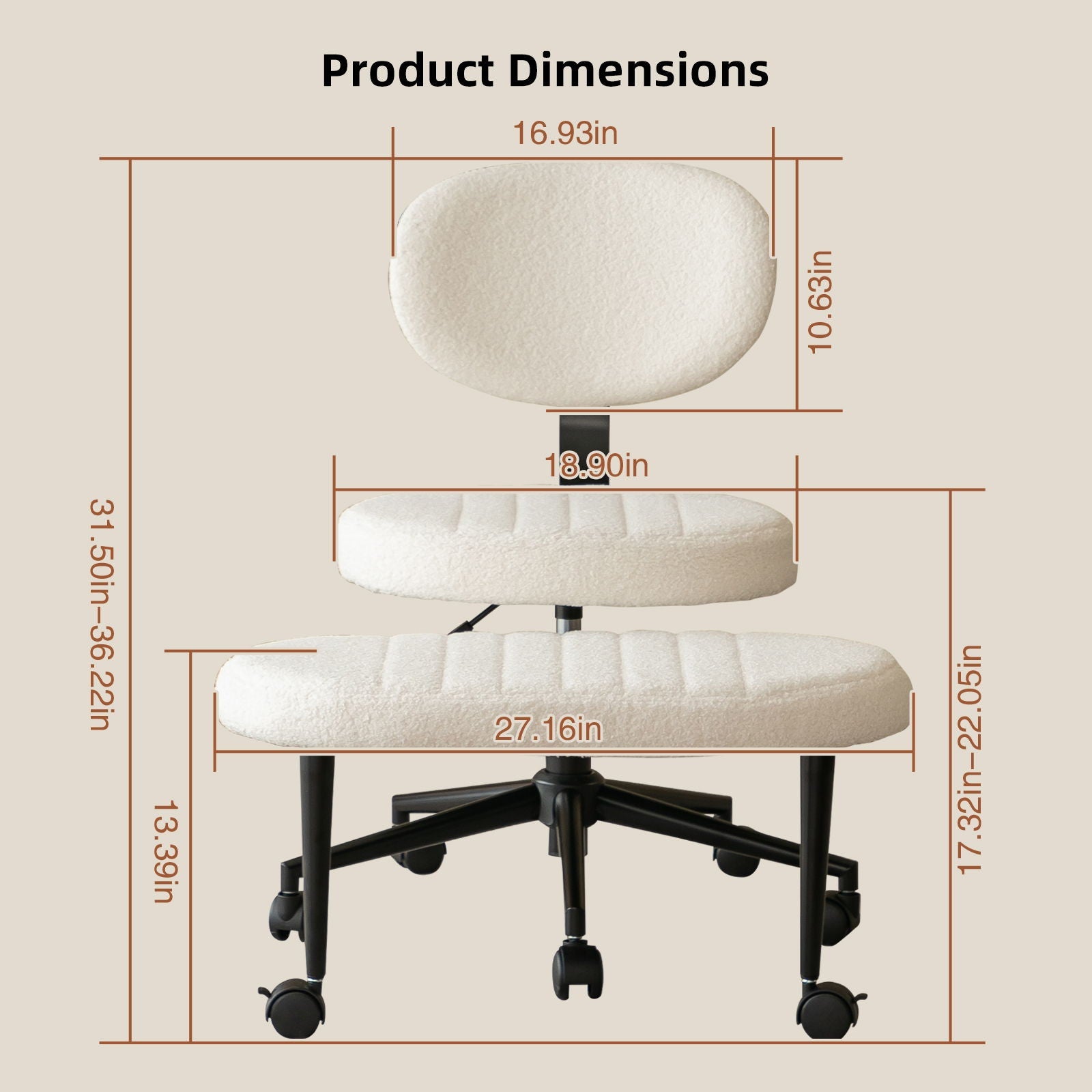 Ergonomic Cross Legged Office Chair With Back Support by HouseOfZazla
