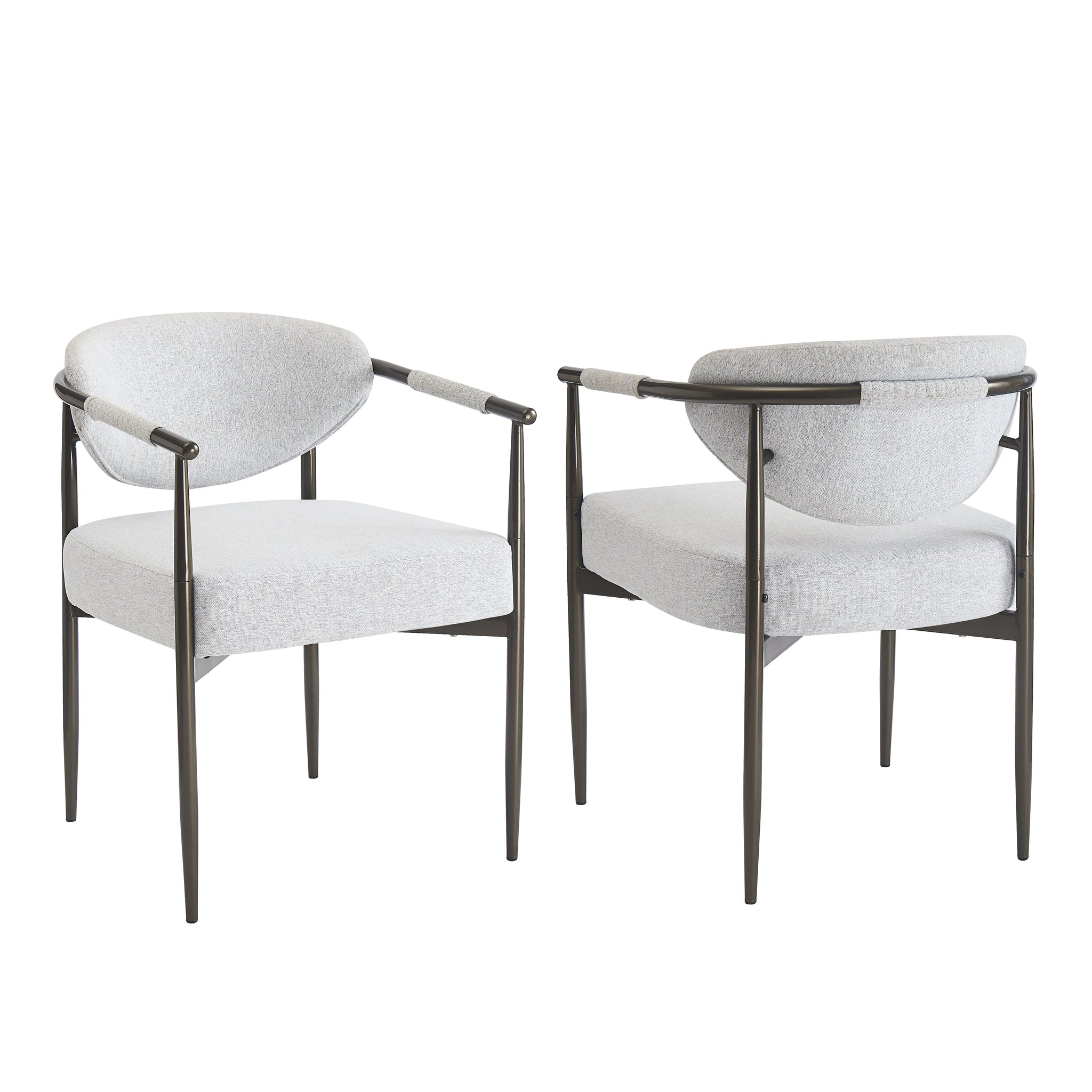 Modern Dining Chairs Set of 2 with Bronze Iron Frame by HouseOfZazla