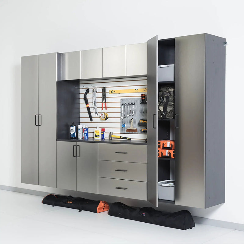 Astro Series - Wall Mounted Base, Drawer Storage Cabinet With Soft Closing Features - Metallic Gray by HouseOfZazla