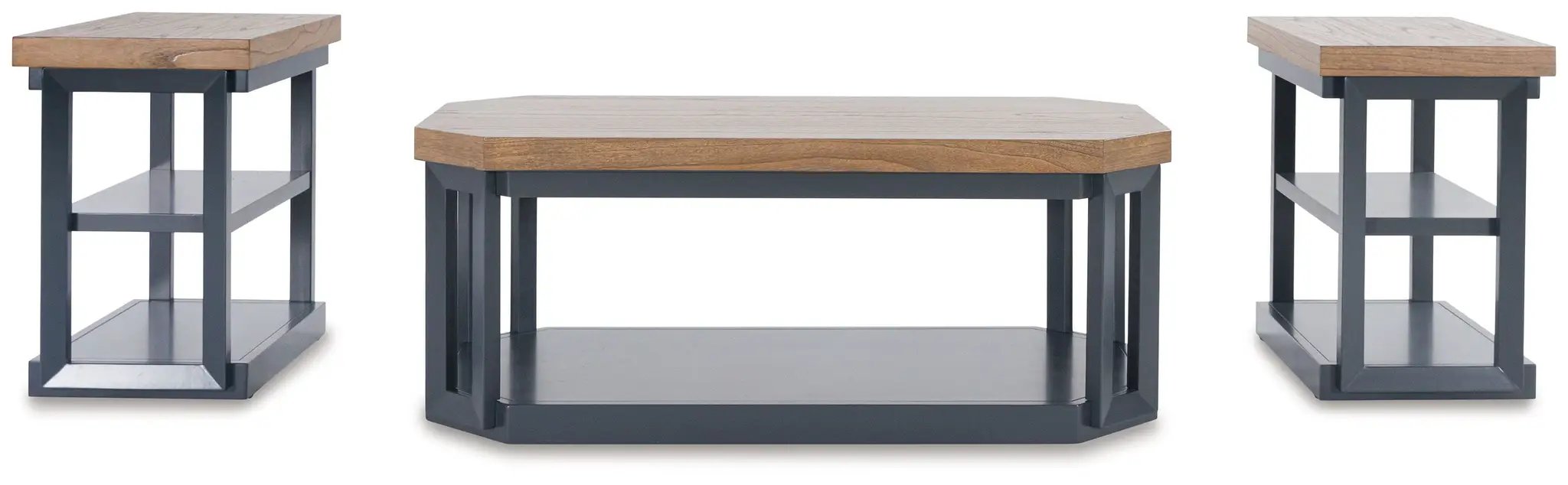 Landocken - Occasional Table Set (Set of 3) - Brown / Blue by Unique Piece Furniture
