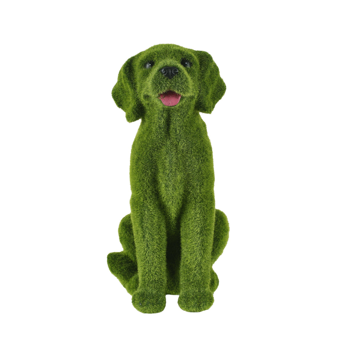 Flocked Resin Dog Garden Statue with Weatherproof Finish - Green, photo 7 of 10