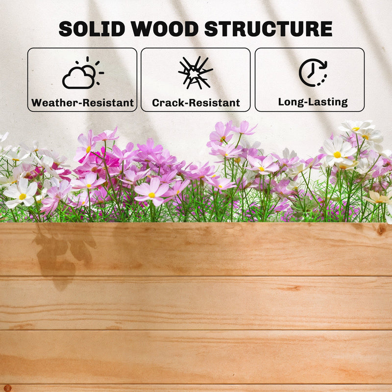 Wood Raised Garden Bed with Trellis - Large Outdoor Planter Box, photo 3 of 10