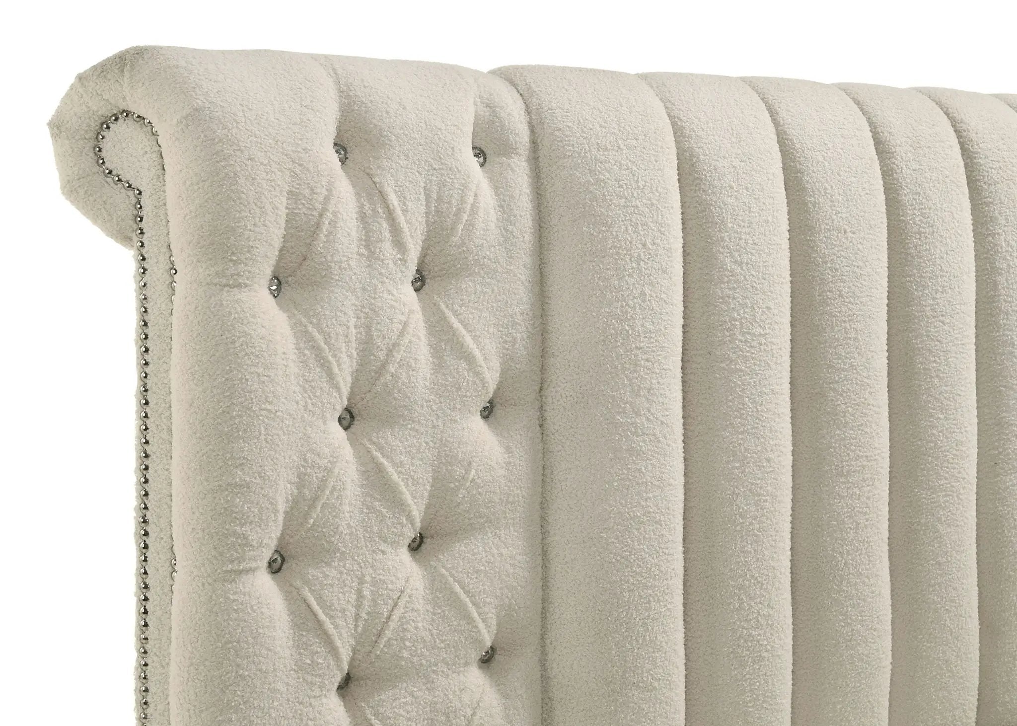 Sonya 4-piece Upholstered Eastern King Bedroom Set Ivory by Unique Piece Furniture