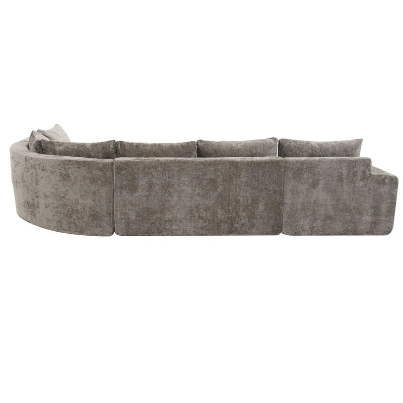 Modular Cloud Sectional Sofa Set, U-Shaped Upholstered Couch With Deep Seat by HouseOfZazla