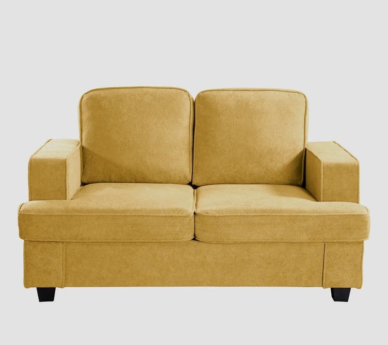 Modern Loveseat, Comfortable 2 Seater Couch With Deep Seating, Loose Back Cushions, Wide Arms by HouseOfZazla