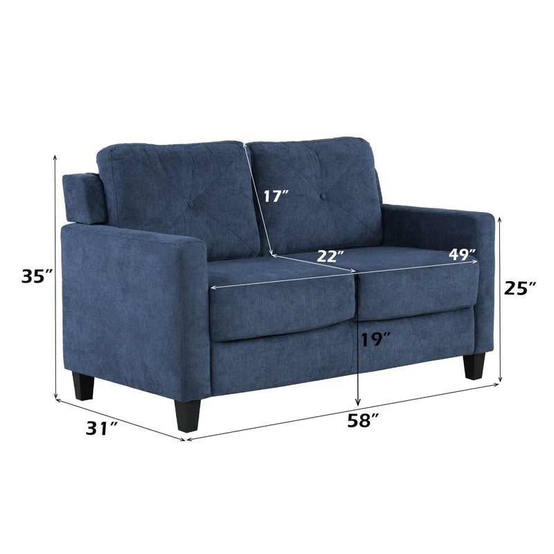 2 Seater Loveseat - Navy by Unique Piece Furniture