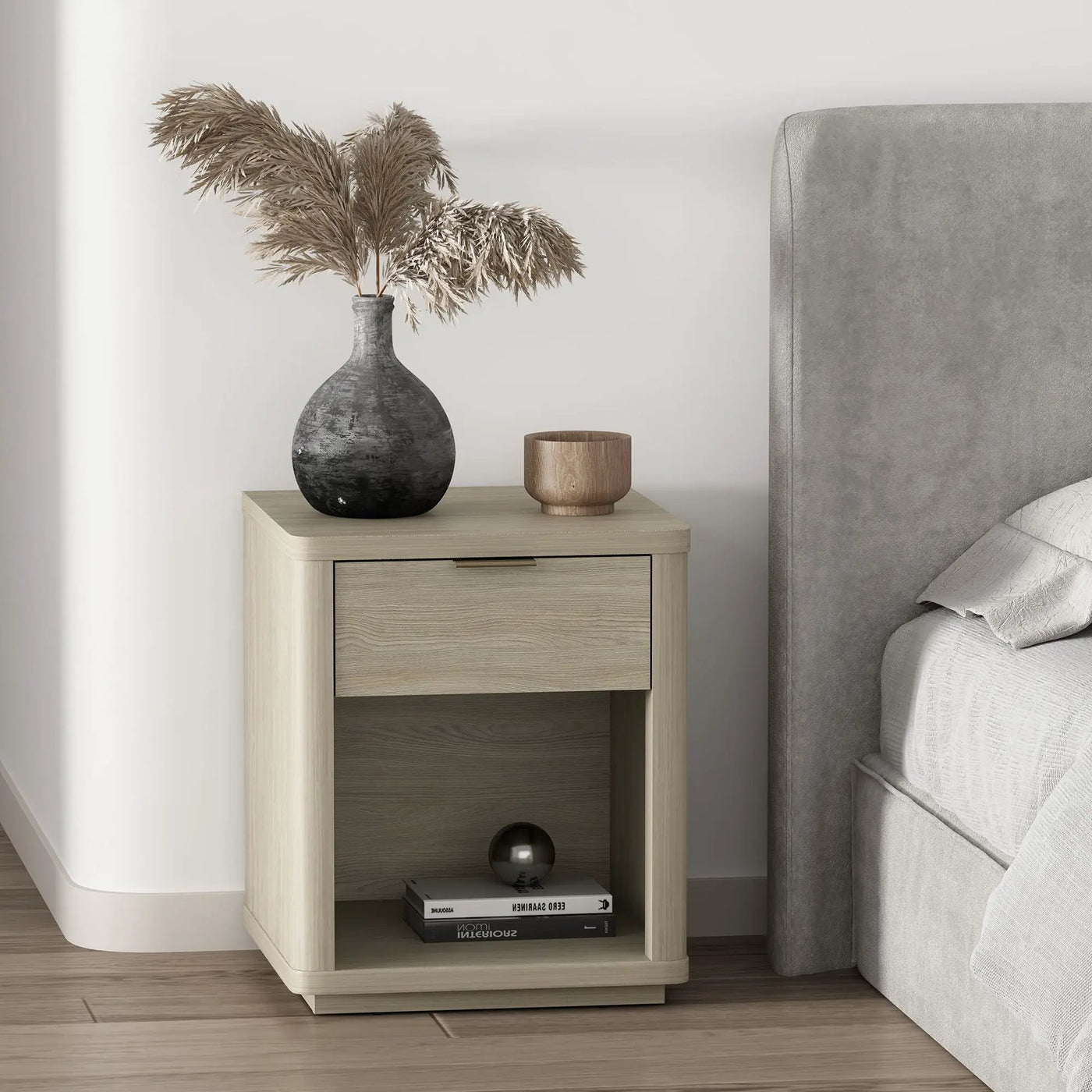 Evelyn - Nightstand With 1 Drawer And Open Shelf by HouseOfZazla