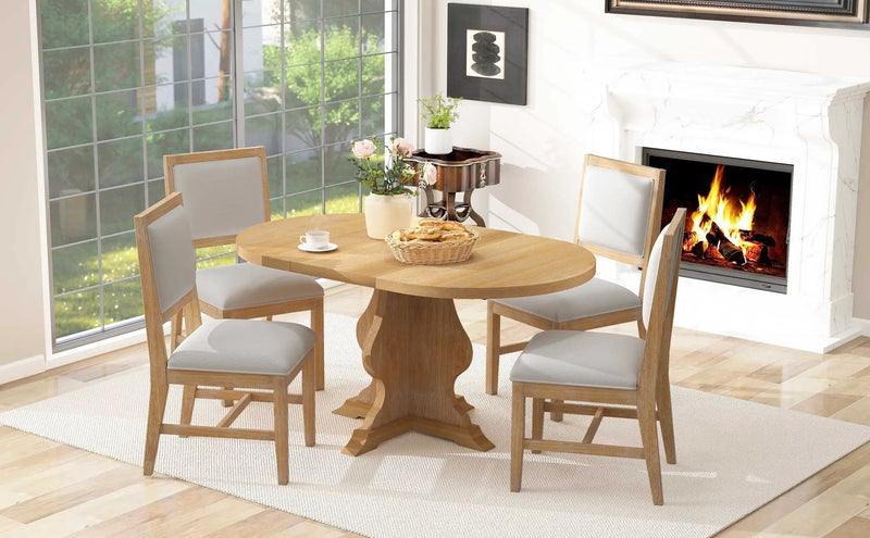 TREXM Farmhouse 5-Piece Dining Table Set by HouseOfZazla