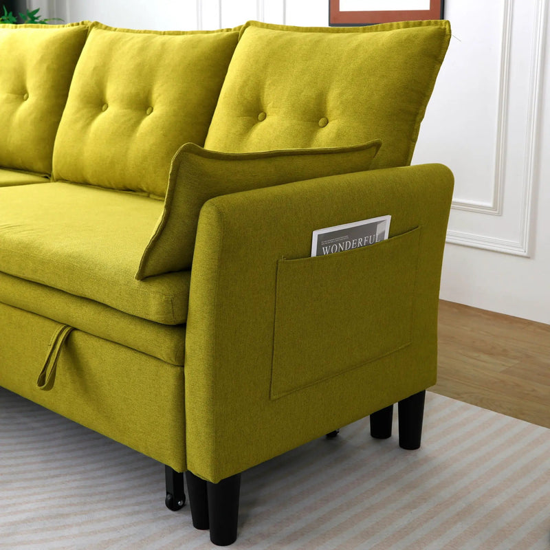 L-Shaped Reversible Chaise Sectional Sofa With Storage by HouseOfZazla
