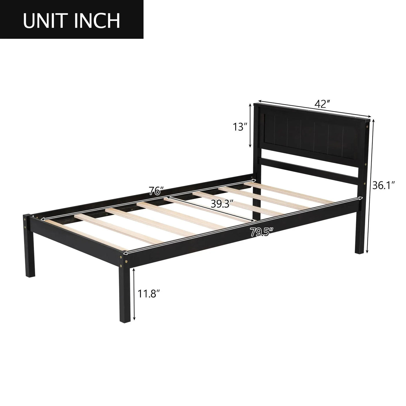 Platform Bed Frame With Headboard by HouseOfZazla