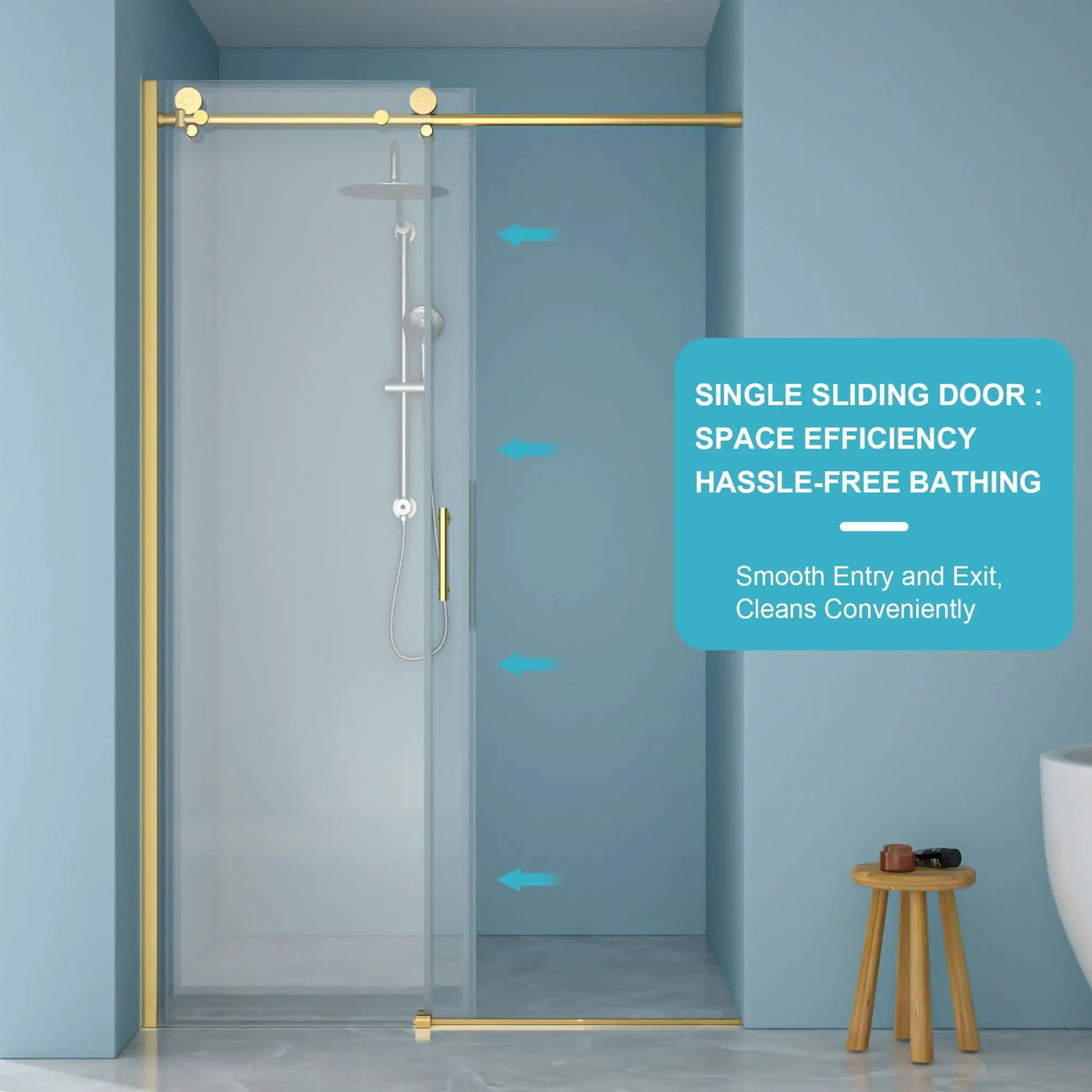 Single Sliding Bypass Shower Door Enclosure With Tempered Glass by HouseOfZazla
