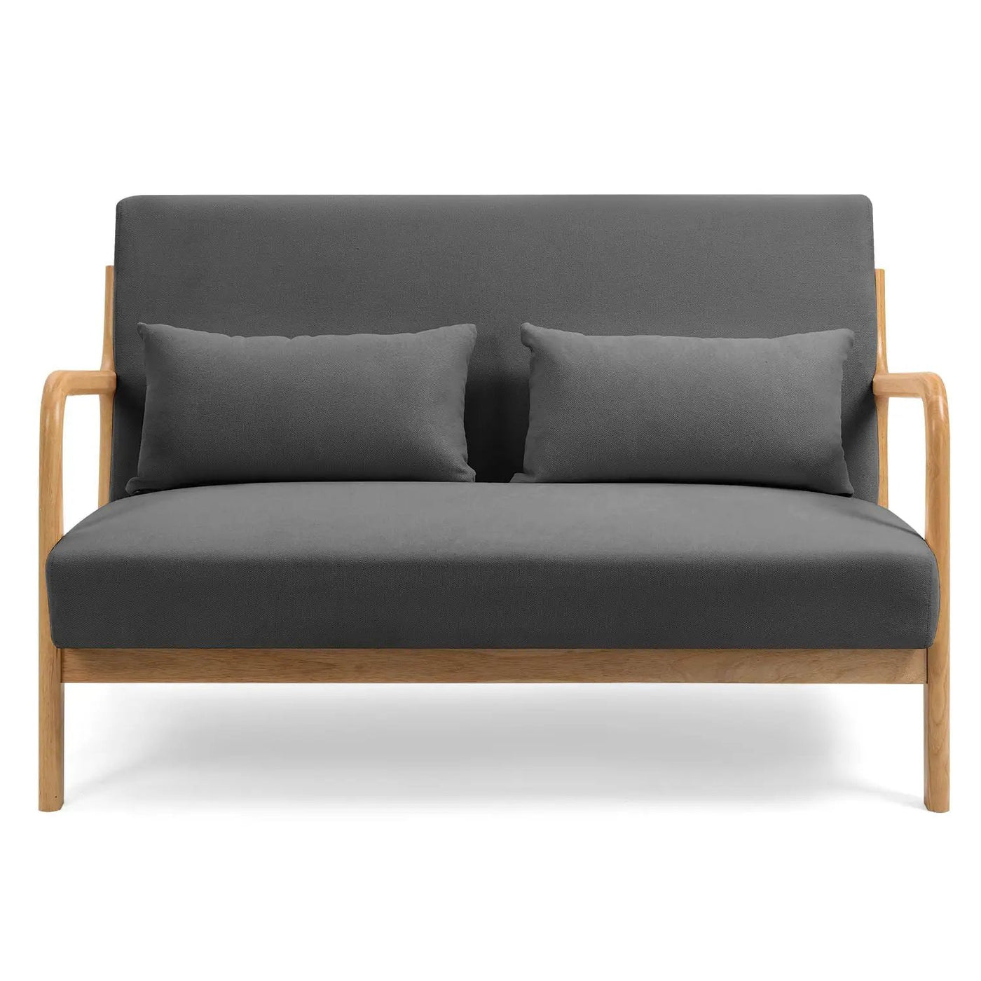Leisure Chair With Solid Wood Armrest And Feet, Mid-Century Modern Accent Sofa, 2 Seat by Unique Piece Furniture