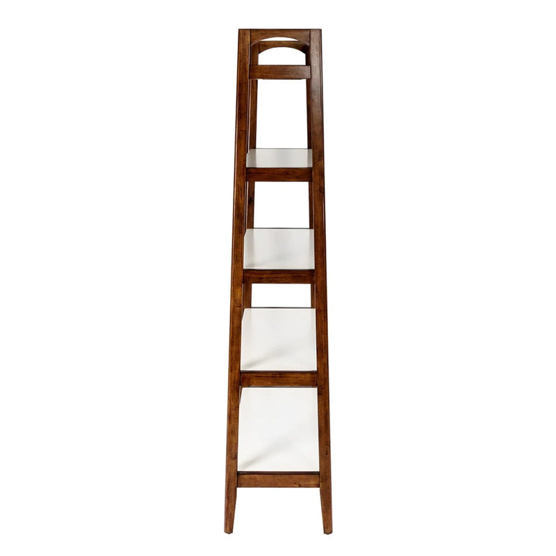 Mid - Century Design 5 Shelf Bookcase - Off White / Pecan by Unique Piece Furniture