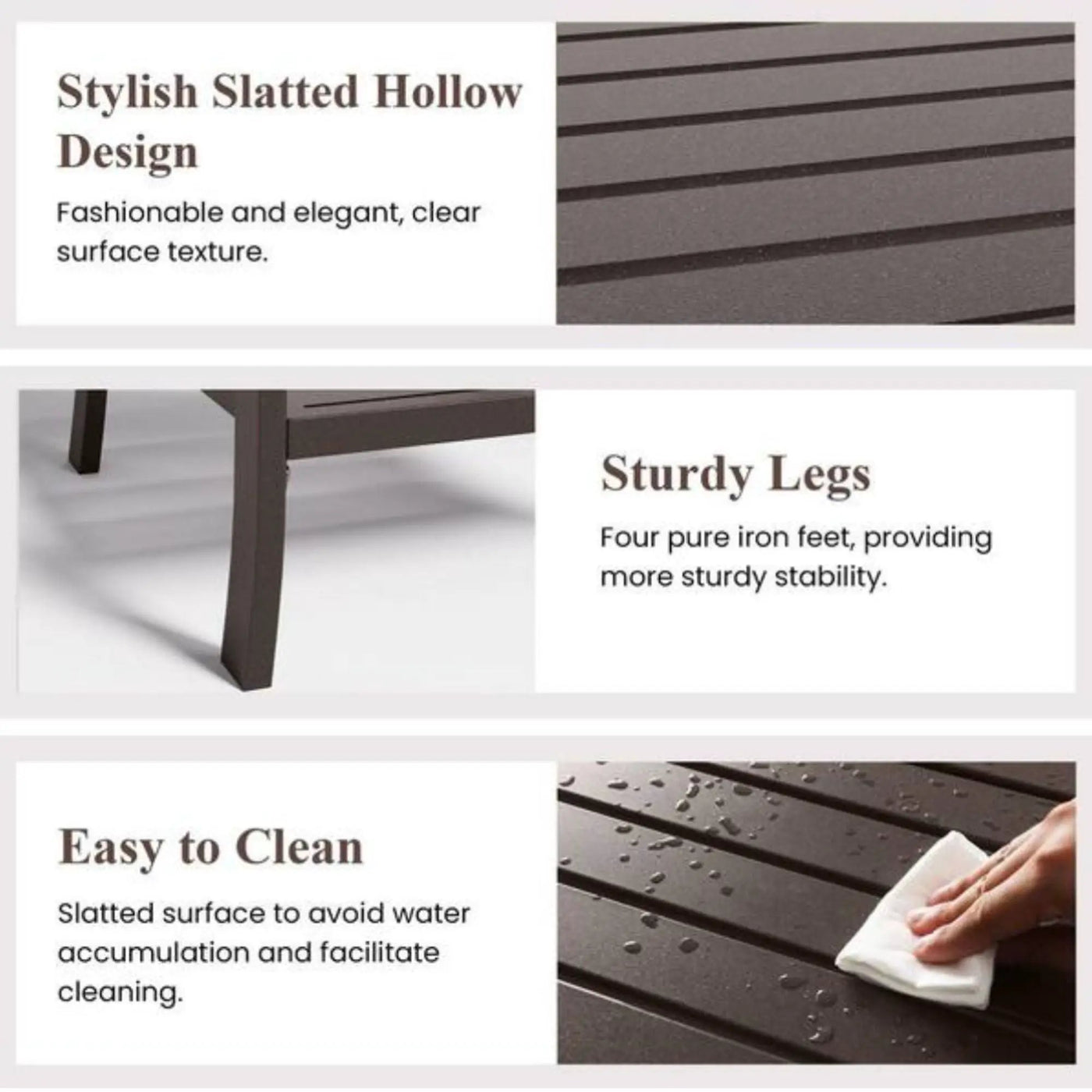 Square 2 Tier All-Weather Outdoor Side Table With Slatted Top by HouseOfZazla