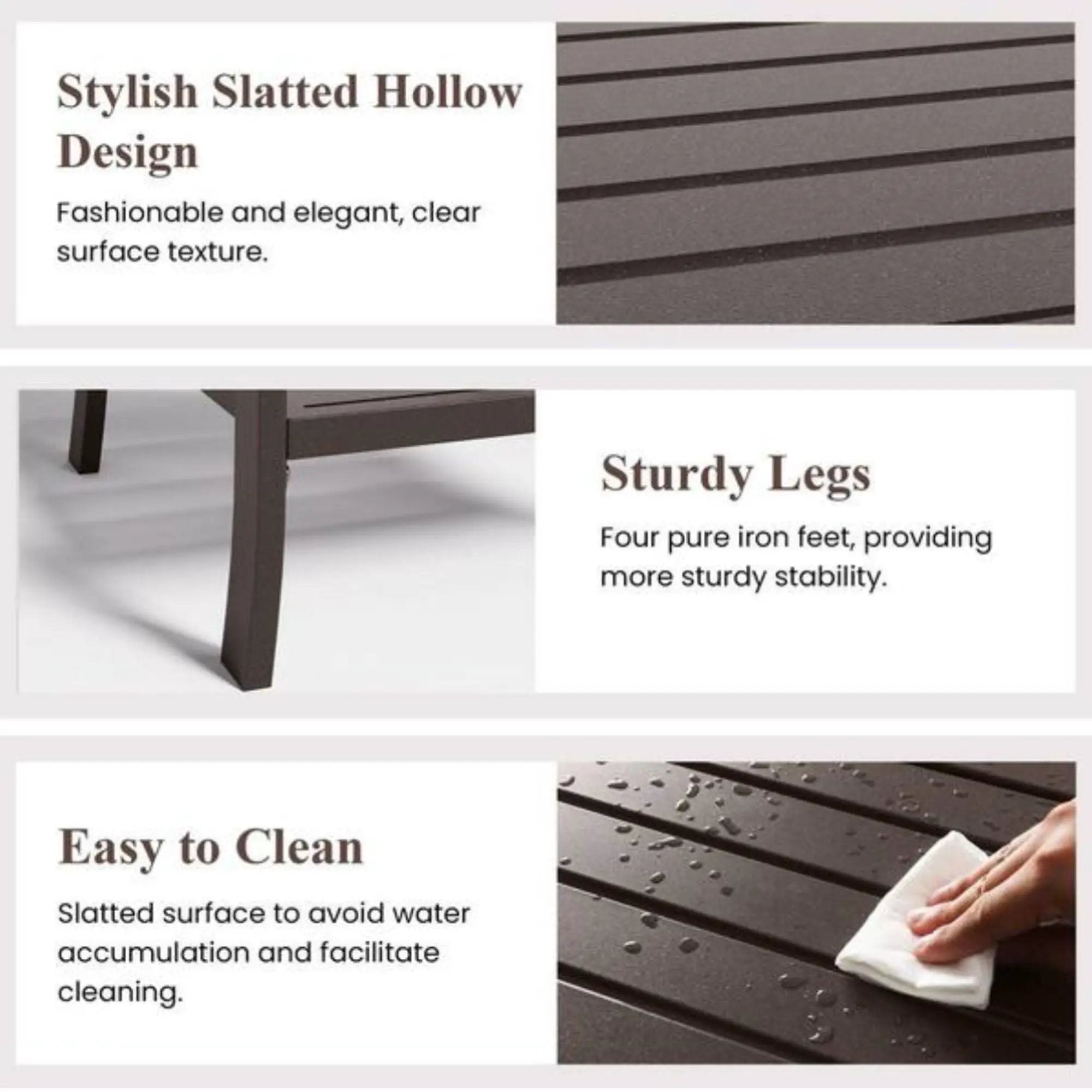 Square 2 Tier All-Weather Outdoor Side Table With Slatted Top by HouseOfZazla