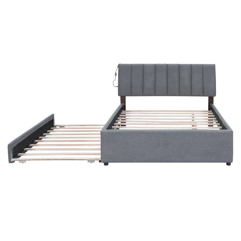 Upholstered Platform Bed With Trundle by HouseOfZazla