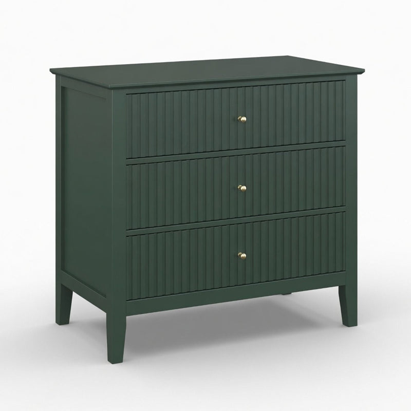 Fluted 3 Drawer Nightstand With Soft Close Slides by HouseOfZazla