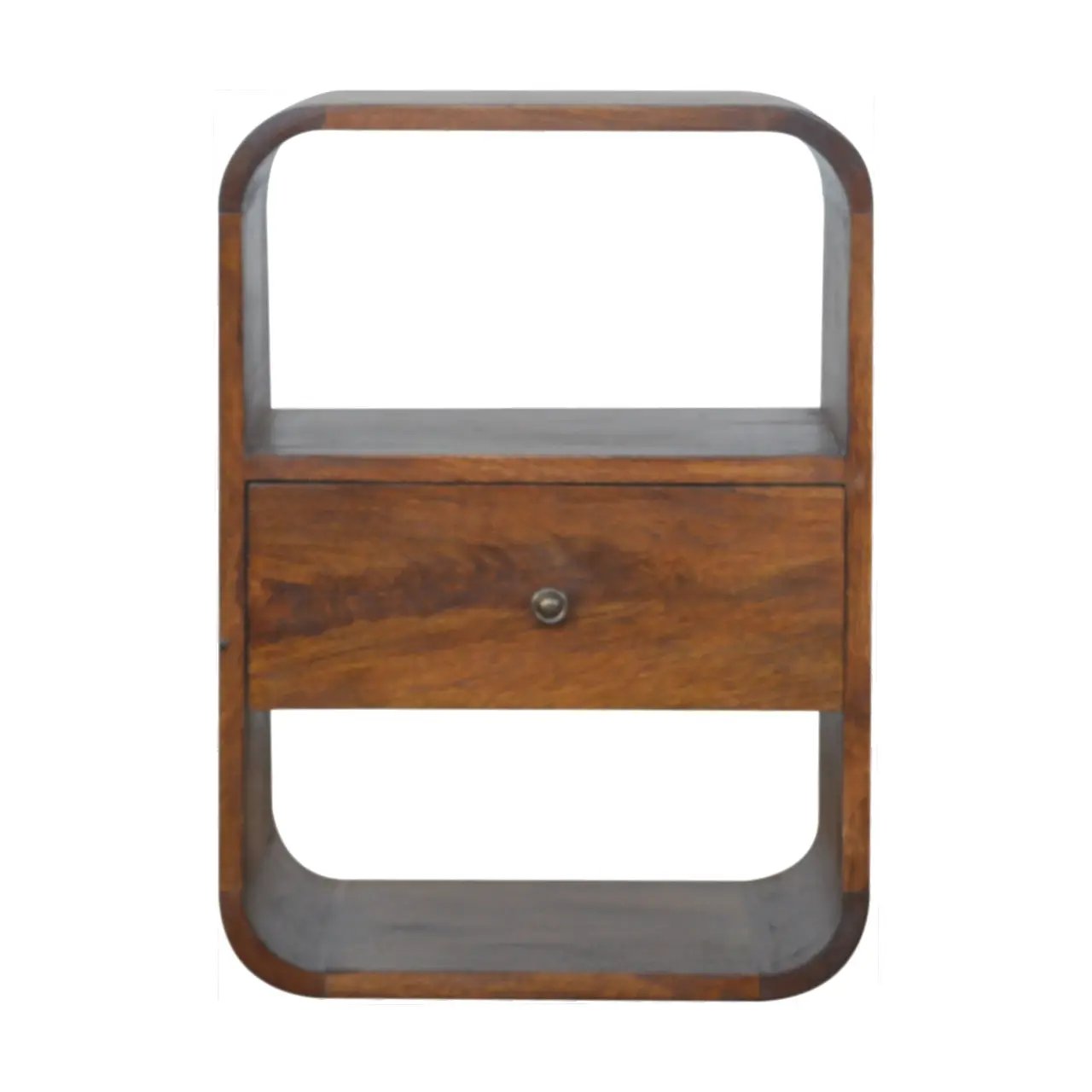 Solid Wood Chestnut Curved Edge Nightstand by HouseOfZazla