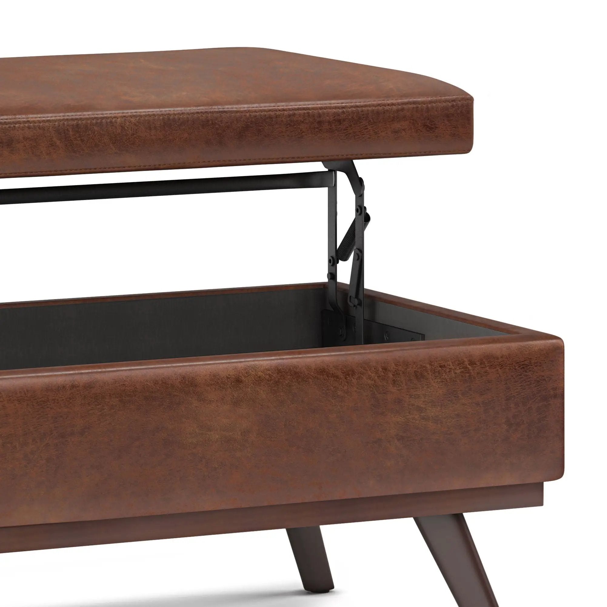Owen - Lift Top Large Coffee Table Storage Ottoman, Mid Century Style by HouseOfZazla