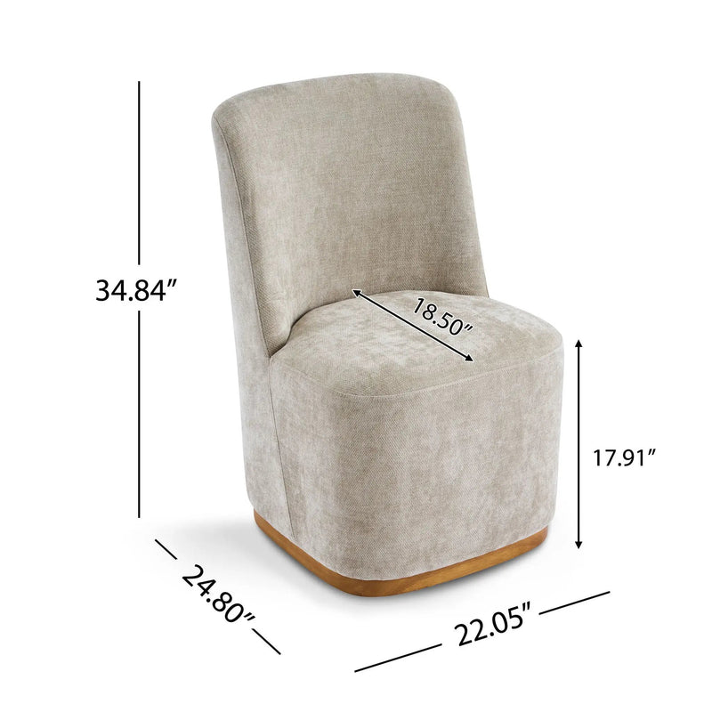 Indoor Upholstered Dining Chair (Set of 2) with Sturdy Frame - Oatmeal by HouseOfZazla
