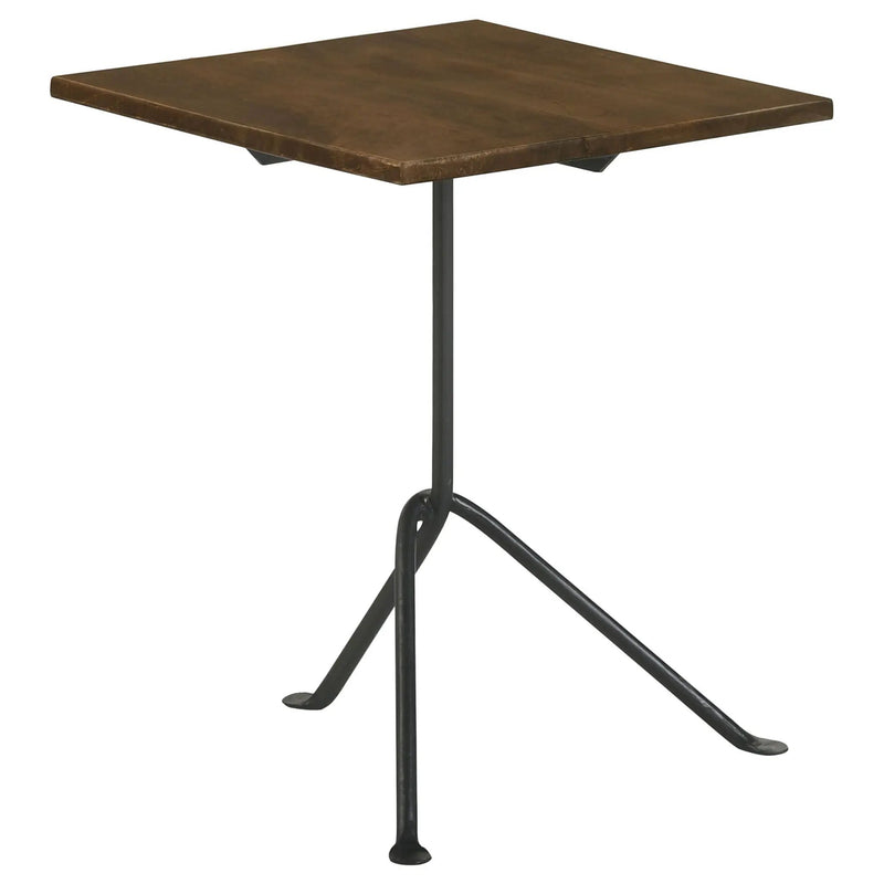 Heitor Square Wood Top Accent Side Table Dark Brown by Unique Piece Furniture