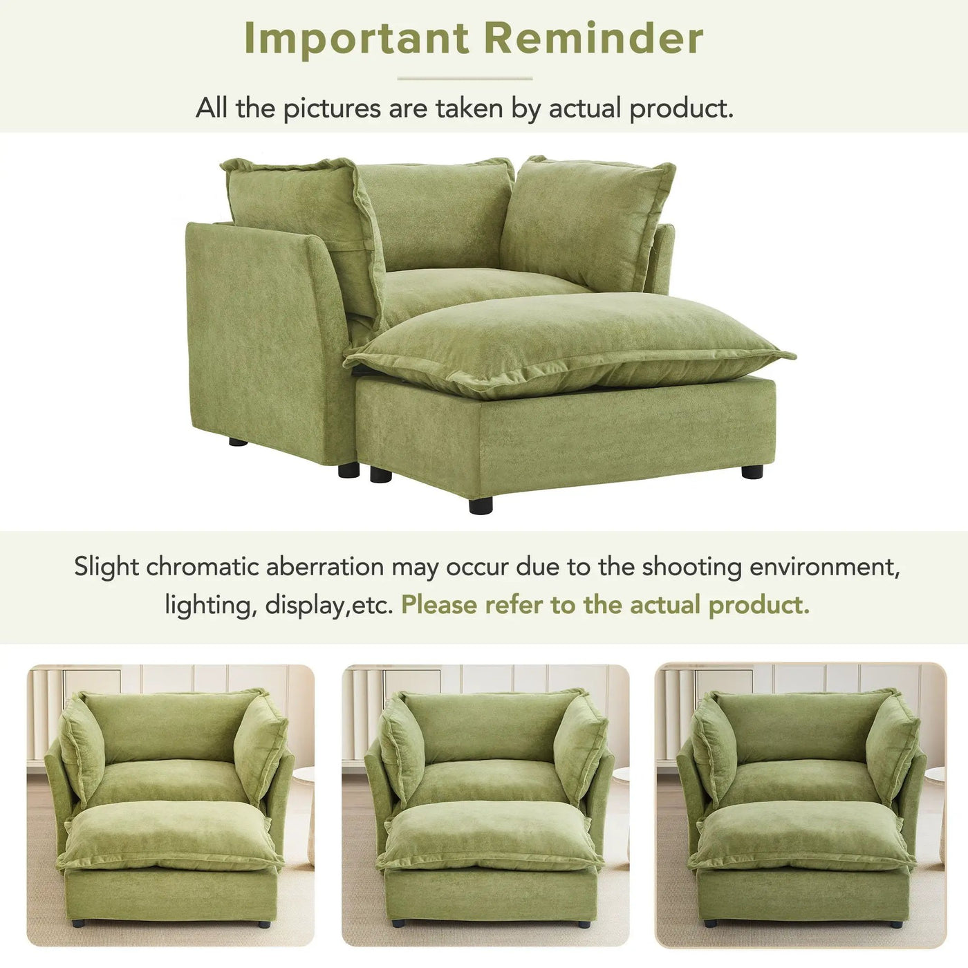Modern Armchair Sofa With Movable Ottoman by HouseOfZazla