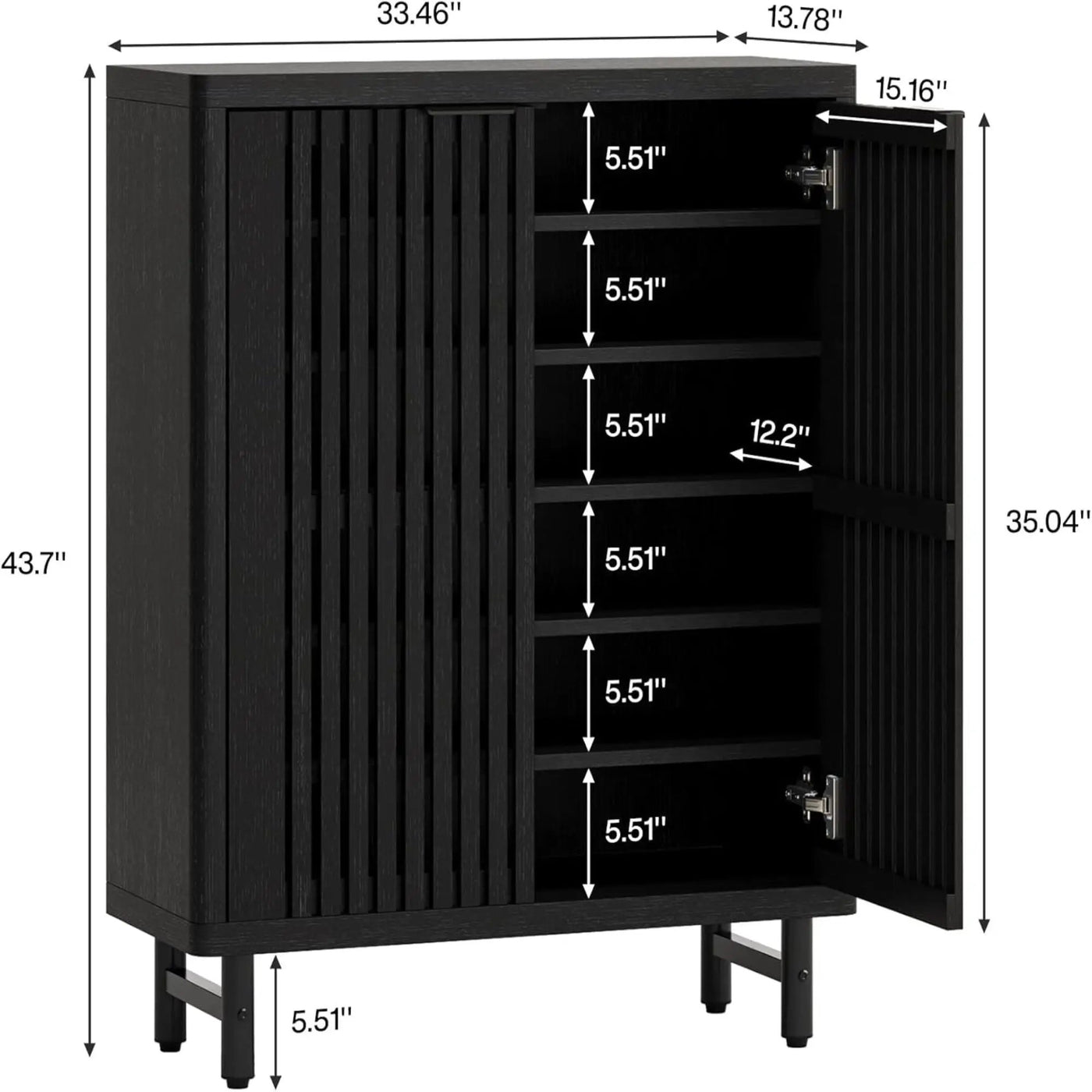 6 Tier Shoe Cabinet With Louvered Doors by HouseOfZazla